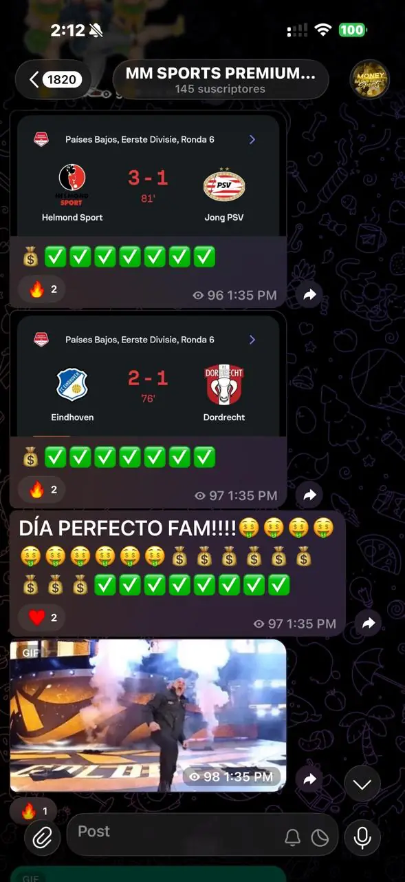 Captura de un miembro con una apuesta ganada